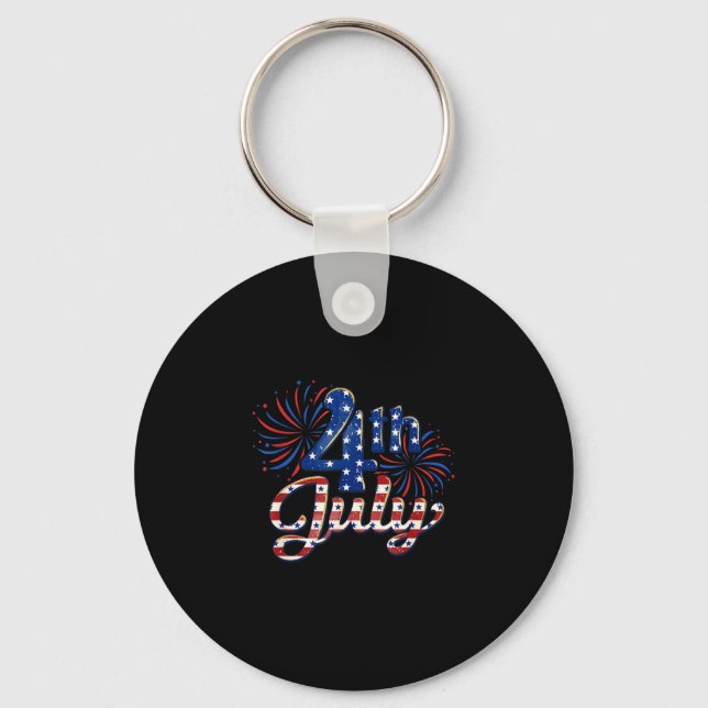Usa patriotic 4th of july  key ring (Front)