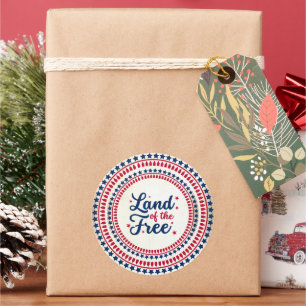USA/patriotic 4th of July Land of the free Classic Round Sticker