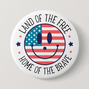 USA Patriotic 7.5 Cm Round Badge