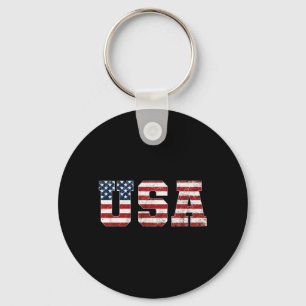 Usa Patriotic Aamerican Flag Shirt Men Women Kids Key Ring