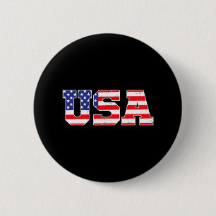 Usa - Patriotic American Flag 4th Of July 6 Cm Round Badge