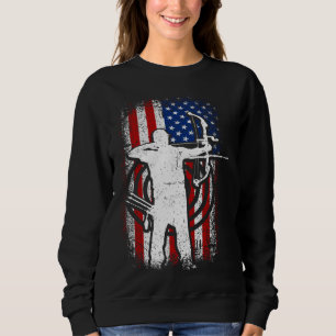 Usa Patriotic American flag 4th of July Archery Sweatshirt