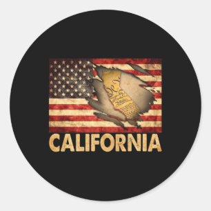 Usa Patriotic American Flag 4th Of July  Classic Round Sticker
