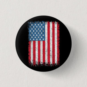 USA Patriotic American Flag For Men Women Kids Boy 3 Cm Round Badge