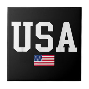 USA Patriotic American Flag For Men Women Kids Boy Ceramic Tile