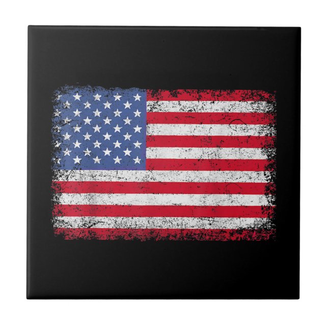 USA Patriotic American Flag For Men Women Kids Boy Ceramic Tile (Front)