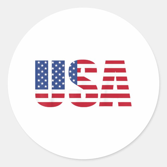 USA Patriotic American Flag For Men Women Kids Boy Classic Round Sticker (Front)