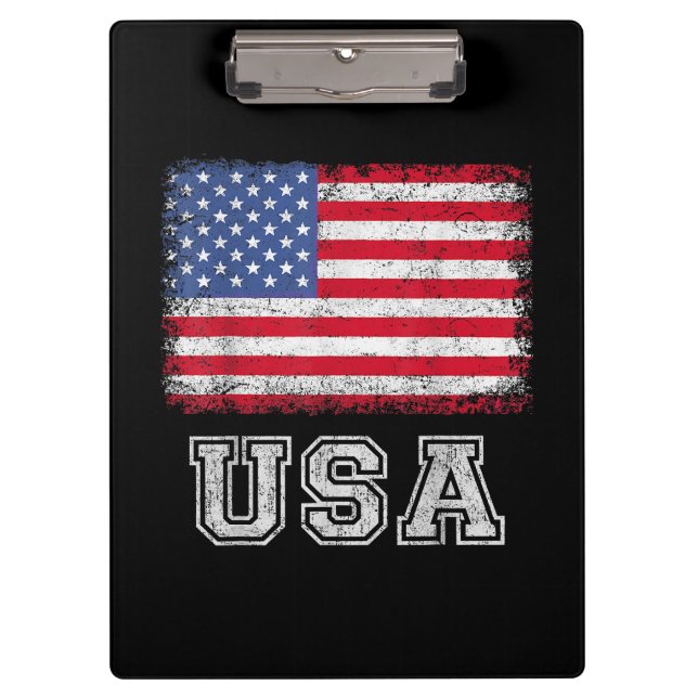USA Patriotic American Flag For Men Women Kids Boy Clipboard (Front)