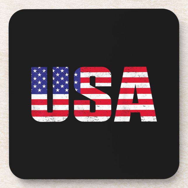 USA Patriotic American Flag For Men Women Kids Boy Coaster (Front)