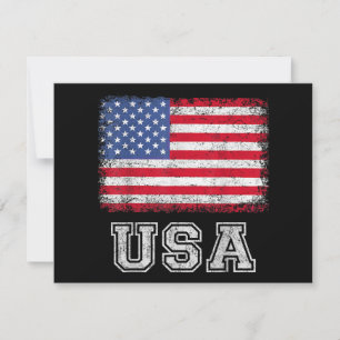USA Patriotic American Flag For Men Women Kids Boy Holiday Card