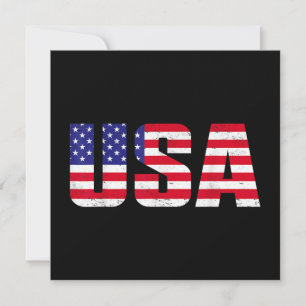 USA Patriotic American Flag For Men Women Kids Boy Invitation