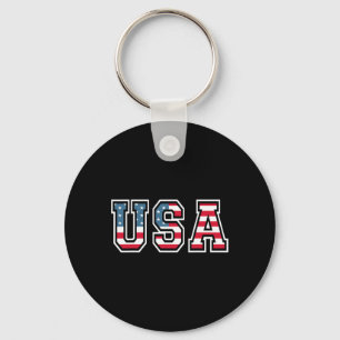 Usa Patriotic American Flag For Men Women Kids Boy Key Ring
