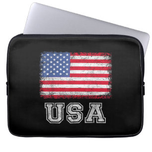 USA Patriotic American Flag For Men Women Kids Boy Laptop Sleeve