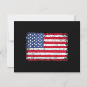 USA Patriotic American Flag For Men Women Kids Boy RSVP Card