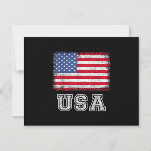 USA Patriotic American Flag For Men Women Kids Boy RSVP Card