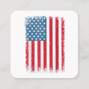USA Patriotic American Flag For Men Women Kids Boy Square Business Card