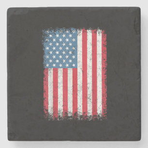 USA Patriotic American Flag For Men Women Kids Boy Stone Coaster