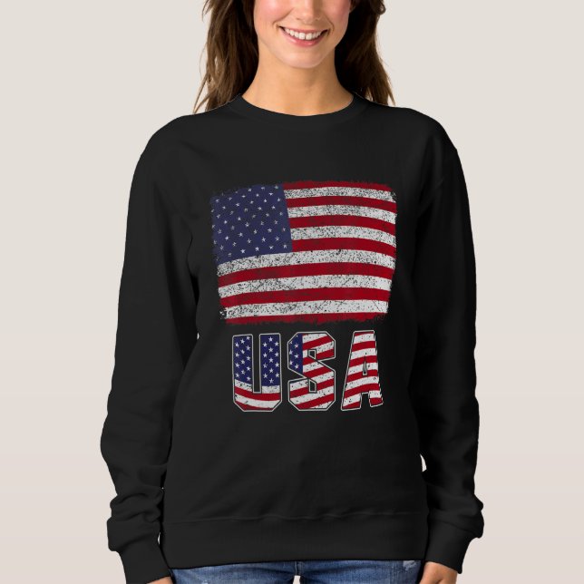 USA Patriotic American Flag For Men Women Kids Boy Sweatshirt (Front)
