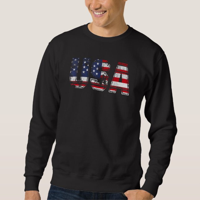USA Patriotic American Flag For Men Women Kids Boy Sweatshirt (Front)