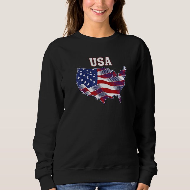 USA Patriotic American Flag For Men Women Kids Boy Sweatshirt (Front)
