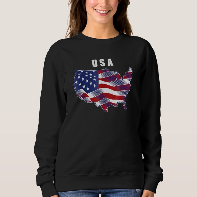 USA Patriotic American Flag For Men Women Kids Boy Sweatshirt (Front)