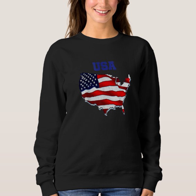 USA Patriotic American Flag For Men Women Kids Boy Sweatshirt (Front)