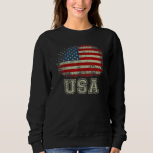 USA Patriotic American Flag For Men Women Kids Boy Sweatshirt