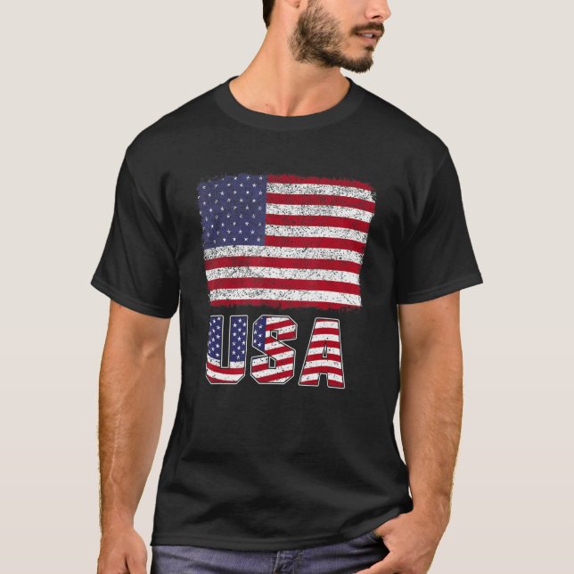 USA Patriotic American Flag For Men Women Kids Boy T-Shirt (Front)