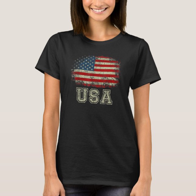 USA Patriotic American Flag For Men Women Kids Boy T-Shirt (Front)
