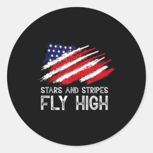 Usa Patriotic American Flag Freedom Classic Round Sticker
