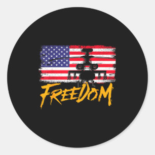 Usa patriotic - american flag freedom - pride classic round sticker