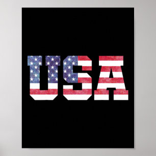 Usa Patriotic American Flag Men Women Kids July 4t Poster
