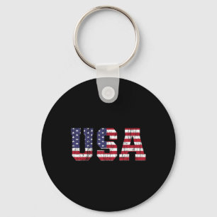 Usa Patriotic American Flag Shirt Men Women Kids V Key Ring