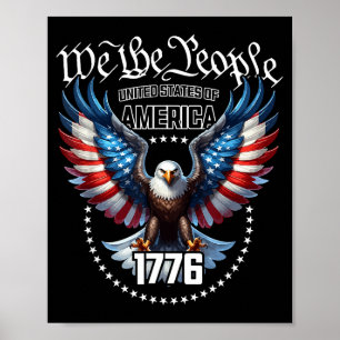 Usa patriotic american flag theme eagle design poster