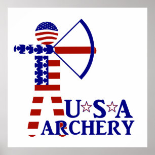 USA Patriotic Archery Poster