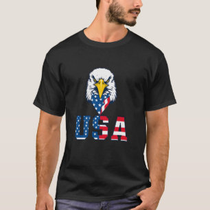 USA Patriotic Bald Eagle with American Flag  T-Shirt