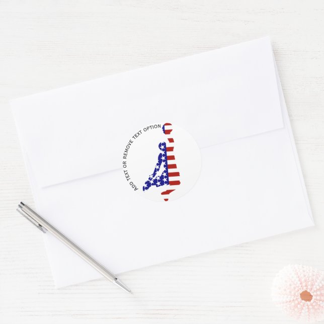 USA Patriotic BASKETBALL Classic Round Sticker (Envelope)