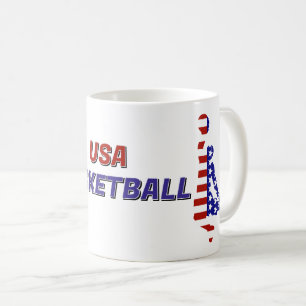 USA Patriotic Basketball Coffee Mug
