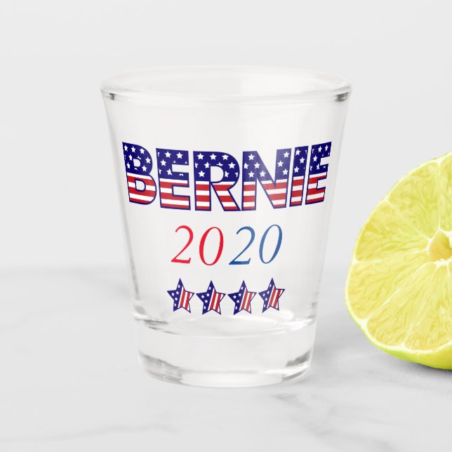 USA Patriotic Bernie 2020 Shot Glass (Front)