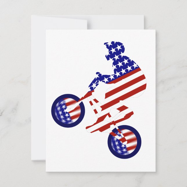 USA Patriotic Biking BMX Invitation (Front)