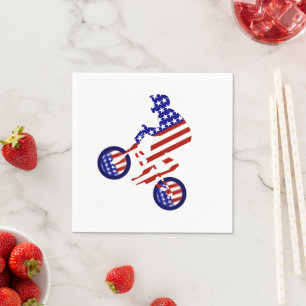 USA Patriotic Biking BMX Napkin