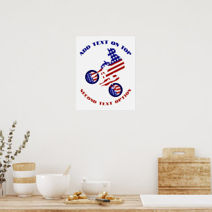 USA Patriotic Biking BMX Poster