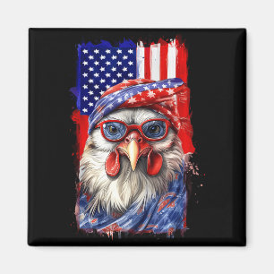 USA Patriotic Chicken 4th Of July Independence Day Magnet