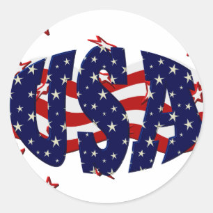 USA-Patriotic Classic Round Sticker