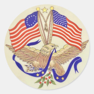 USA Patriotic  Classic Round Sticker