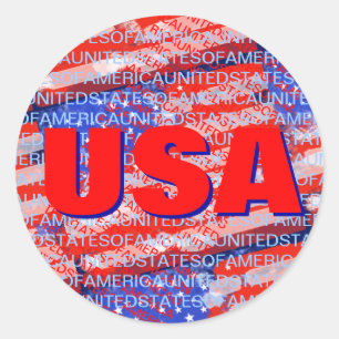 USA patriotic country flag Classic Round Sticker
