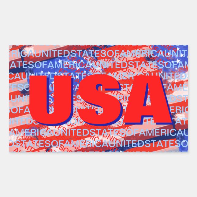 USA patriotic country flag Rectangular Sticker (Front)