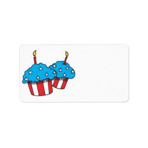 USA patriotic cupcakes Label