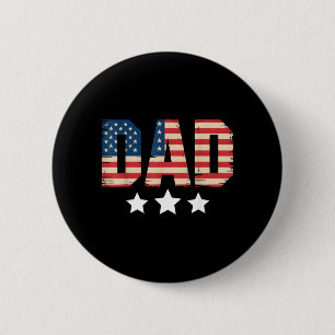 Usa Patriotic Dad Fathers Day Aamerican Flag 4th 6 Cm Round Badge