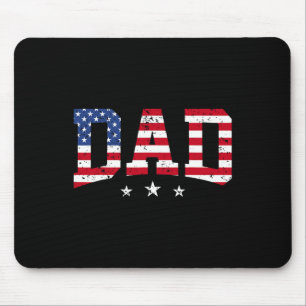 Usa Patriotic Dad Father's Day American Flag 4th O Mouse Pad